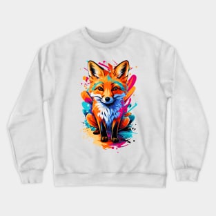 Fox - Cute Fox Colorful - Fox Head Crewneck Sweatshirt